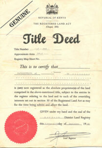 The picture of original Tittle Deed
