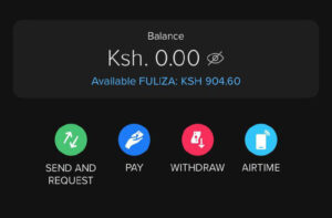 A Screenshot showing Safaricom Fuliza limit of Ksh 904