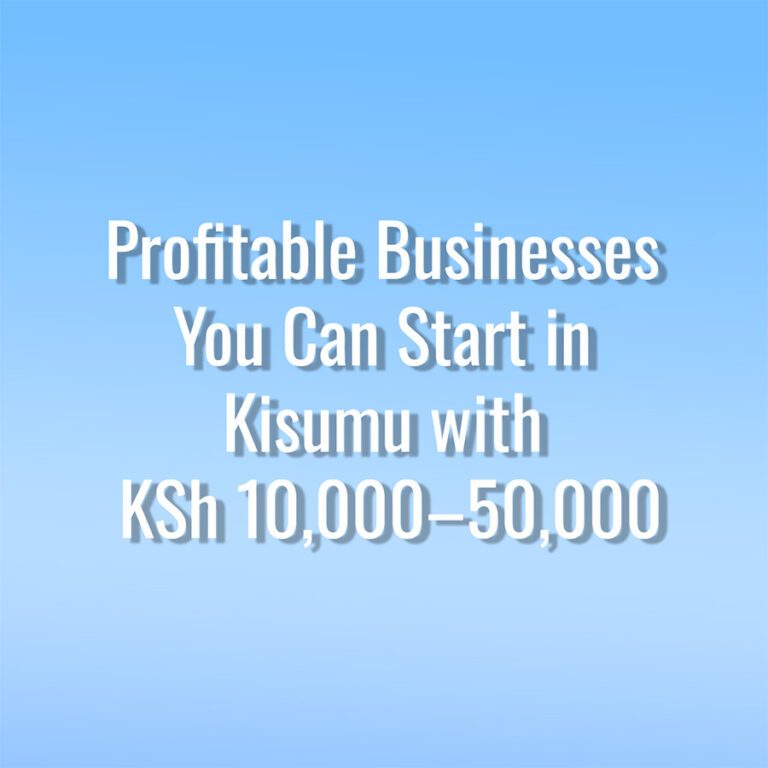Profitable Businesses You Can Start in Kisumu with KSh 10,000–50,000