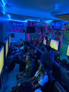 Boys enjoying FIFA game 