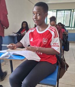 Roseline Alionya doing exams