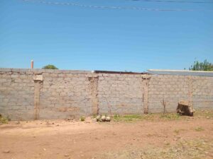 Perimeter wall of the bedsitter houses in Mamboleo